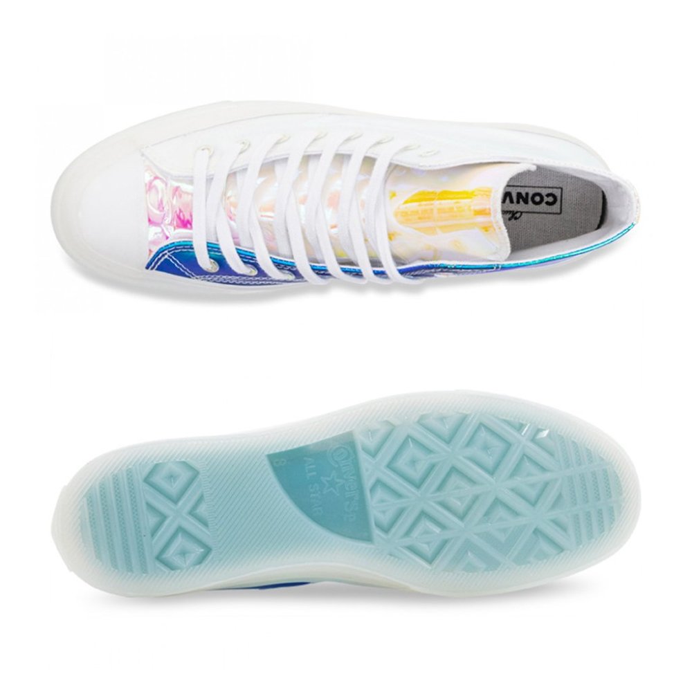 Converse Chuck 70 Hi Top Iridescent White Sneakers 163786C Womens 12 Men… - Picture 4 of 6
